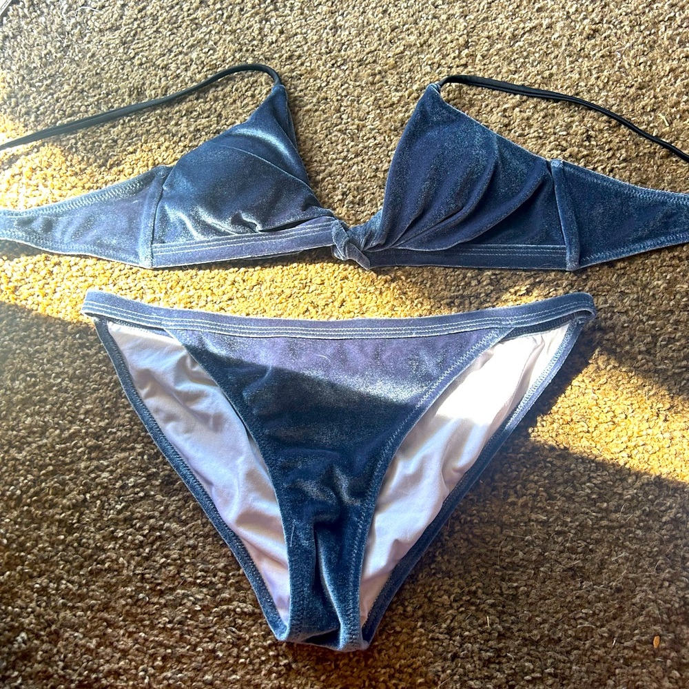 Blue velvet twist zara bikini